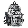 Mochila de Gran Capacidad para Escuela Secundaria y Preparatoria Mochila con Graffiti Bolsa para Estudiante Calle de Moda Fresca Hombres y Mujeres Mochila de Viaje para Estudiantes Universitarios