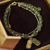 Pulsera Imitación Jade Hetian Conejo Marca Fu para Mujer Diseño de Nicho ins de Alto Valor Pulsera de Mano para Estudiante Regalo Antiguo para Novia