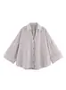2025Za Transfronterizo Aliexpress Ropa Europea y Americana Casual Simple Multicolor Versátil Estampado Mixto Camisa de Mangas Anchas