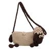 Bolso de mano tejido a mano con diseño de oveja, bolso de mensajero con diseño de nicho, bolso pequeño de punto para niños