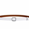 Cinturón Fino Retro con Hebilla Automática para Mujer, Estilo Coreano, Versátil y Sencillo, Hebilla Lisa en Forma de D, para Estudiantes