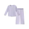 Pijama infantil para meninos e meninas, conjunto de duas peças primavera/verão 7A antibacteriano para casa, top cropped fino e calça de casa, estilo pai e filho