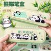 Estuche de Lápices Panda Caja de Papelería para Estudiantes de Primaria Guofeng Gran Capacidad Corazón de Niña Alto Valor de Color Estuche de Lápices Plástico Nicho Ins