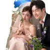 Velo de Novia Lazo Rosa Boda Doble Lindo Hermoso Alto Sentido Viaje de Bodas Foto Vestido de Novia Tocado