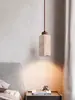 Estilo de canción estética bambú-junta mármol natural candelabro de comedor, mesa de comedor, barra de bar, sala de té Zen, estudio, lámpara de oficina larga