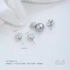 Colgante de Corazón, Estrella de Cinco Puntas, Trébol y Corona Chapado en Oro Blanco de 14K con Circonia Incrustada y Soporte para Pin de Perla Accesorios Hechos a Mano para DIY