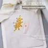 K9 Nuevo Súper Brillante Base Plana Dorados Redondos Pedrería para Uñas, Pedrería Triturada, Pedrería Apilada, Relleno de Pedrería, Pegatinas Amarillas para Arte de Uñas de 33 Cortes