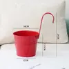 Maceta colgante de metal grande personalizada tipo cubo para barandillas de balcones interiores, maceta colgante sin agujeros para suculentas y plantas verdes, maceta colgante de pared
