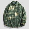 Camisa de Marca Tendência Fashion Masculina Bonita Estampa Floral Primavera Nova para o Trabalho Estilo Coreano Tendência Estilo de Hong Kong Solta Gola Lapela Manga Longa