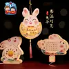 Linterna del Festival Caligrafía Estilo Chino Linterna de Conejo Kit de Manualidades DIY para Niños, Linterna de Mano Estilo Antiguo Tradicional