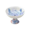 Estilo Dinastia Tang e Song Argila de Jade Azul e Branco Peônia Elegante Doméstico Taça de Mestre de Pé Alto Conjunto de Chá Kung Fu Xícara de Chá Xícara de Degustação Taça Única