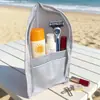 Bolsa de maquillaje para viaje, bolsa portátil impermeable para guardar cepillo de dientes, bolsa de malla plegable para artículos de tocador de baño para viaje de negocios