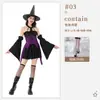 Fantasia de Halloween Fantasia de Bruxa Mágica Estilo Gótico Escuro Cruz Preto Roxo Fantasia de Performance de Carnaval Vestido