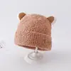 Gorro de bebé de invierno coreano para niños y niñas, gorro de felpa de punto cálido con protección para los oídos, gorro de lana para otoño e invierno para niños