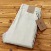 Pantalones casuales rectos de lino 100% de alta gama, finos, frescos para verano, cintura elástica, transpirables, para hombre