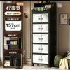 Armario de almacenamiento sin instalación, armario de almacenamiento multicapa para uso doméstico, con estante superior, armario plegable, armario de plástico para snacks, armario de almacenamiento