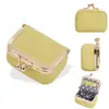 Bolso Nuevo Estilo de Piel Genuina con Cierre Compacto y Pedrería, Bolsita para Joyas, Mini Anillo, Collar, Pendientes, Joyero, Billetera