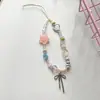 Almidón de Raíz de Loto Estrella Lazo Plateado Colgante Cadena para Teléfono Móvil diy Cadena Colgante de Cuentas Colgantes para Cámara ccd Cadena Goka Goo Ben Femenina