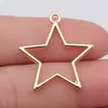 30x 27mm 1.5g multicolor DIY aleación accesorios para joyería Sol, Luna y Estrellas Colgante de estrella de cinco puntas hueca