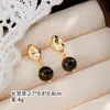 Pendientes Minimalistas y Elegantes con Piedra Ojo de Tigre y Colgante de Turquesa, Lujo Ligero y Sensación de Alta Gama, Pendientes Pequeños para Mujer