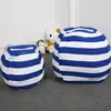 Bolsa de Viaje con Cremallera de Gran Capacidad para Guardar Colchas Bolsa para Guardar Juguetes de Peluche Infantiles Puf Rayado Infantil Sofá