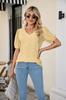 Camiseta de verano 2024 para mujer de Amazon, con cuello redondo, volantes y agujeros, para Europa y América, nueva camiseta transfronteriza