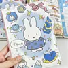 Manzana Azul Conejo Miffy Cuaderno de Cuero Lindo Páginas a Todo Color Cuaderno Diario Impreso de Alto Valor para Estudiantes