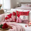 Funda de Almohada Forma de Corazón para San Valentín Juego de 4 Piezas Funda de Cojín para Sofá Estampada de Lino Sintético Muebles Suaves para Sala de Estar Funda de Almohada Venta al por Mayor