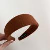 Diadema de lana de ala ancha elegante para otoño e invierno, para mujer, para salir, con pinzas para el cabello que combinan con todo, accesorios para el cabello, diadema de alta gama de color sólido, nuevo estilo