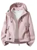 En Stock Chaqueta Shell de una Sola Capa para Mujer para Exteriores Primavera Otoño Cortavientos Repelente al Agua Transpirable Resistente al Desgaste con Capucha para Montañismo Casual