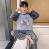 Pijama infantil para niños, 100% algodón, conjunto de manga larga para aire acondicionado, nuevo estilo primavera y otoño, conjunto de dos piezas para estar en casa para niños mayores