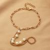 BZ1529 Corrente de Dedos com Corrente de Pérolas Simples Boêmia Europeia e Americana Pulseira de Metal Tendência Criativa para Mulheres