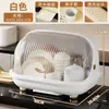 Venta Directa de Fábrica Gabinete Transparente con Tapa abatible con Bandeja de Drenaje, Caja de Almacenamiento para Tazones y Palillos, Cocina a Prueba de Polvo Tazón y Recipiente Dropshipping