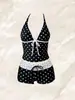 Traje de baño de dos piezas para mujer, estilo bikini, con lunares multicolores y amarre, sexy, de venta caliente en Europa y América, transfronterizo, 2027