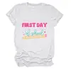 Primeiro Dia Primeiro Dia Amazon Ebay Site Independente Moda Casual Personalizada Camiseta Feminina Gola Redonda Manga Curta