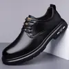 Zapatos de Cuero Formales de Negocios para Hombre, Moda Estilo Británico Otoñal, Zapatos de Suela Gruesa para Hombre, Zapatos Casuales de Cuero de Caña Baja, Zapatos para Papá de Mediana Edad
