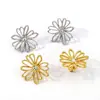 Verano 2025 Nuevo Estilo Francés Lujo Accesible Gama Alta Pendientes de Girasol Pendientes de Flor Joyería Suministro Transfronterizo Venta al por Mayor