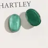 Zhen Tu Estilo Francês Doce e Simples Brilhante Oval Resina Gelatina Meio Redondo DIY Brincos Exquisitos