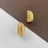 Aretes Plisados a Rayas Metal Industria Pesada Aguja de Plata S925 Moda Europea y Americana Simple Compacto Estilo Frío Sentido Avanzado Aretes