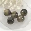 Cuentas Redondas Chapadas en Oro tipo Jade de Resina con Agujero Recto para Pulseras de Abalorios Hechas a Mano y Accesorios de Joyería, Cuentas Sueltas de 16mm