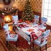 Funda de Silla Navideña Elástica de Cobertura Total Estampada Funda para Silla de Comedor Decoración de Atmósfera Festiva para el Hogar Funda de Silla a Prueba de Polvo