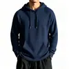 Ropa Nueva para Hombre Cruzando Europa Sudadera con Capucha de Waffle para Hombre Color Sólido Holgada Casual Manga Larga Sudadera con Capucha