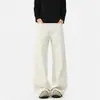 Pantalones casuales de pierna ancha lavados y con efecto desgastado, con costuras visibles, caída holgada, hasta el suelo, aptos para todas las estaciones, pantalones de trabajo para hombre