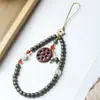 [Combinación Perfecta] Cadena para Teléfono Estilo Sándalo Verde con Colgante de Loto de Palo de Rosa, Colgante para Bolso, Regalo Creativo