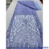 Tela de Lentejuelas Bordada con Base de Hilo de Red, Decoración de Patrón Vegetal, Tela de Lentejuelas para Pasarela, Encaje de Lentejuelas