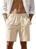 Pantalones Cortos de Cinco Puntos Jacquard Plisado con Cordón para Hombre Verano Casual Amazon Talla Europea Comercio Exterior Rectos Holgados