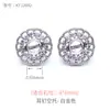 Prata S925 Japonês e Coreano Topázio Diamante Configurações de Brinco Acessórios Ouro 18K Pedra Preciosa Redonda Brinco Materiais DIY