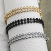 Pulseira Geométrica Popular Sintética de Zircônia Europeia e Americana Transfronteiriça para Mulheres, Pulseira de Nicho com um Toque de Luxo Leve
