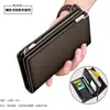 Carteira Masculina Bolsa de Mão Nova de Alto Padrão Masculina Longa Grande Capacidade Porta Cartões de Celular Estilo Zíper Alça de Mão