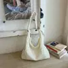 Shuai Mi Home 2026 Verano Nuevo Bolso de Hombro Individual con Flor Hueca Estilo Coreano Bolso de Lona Gran Capacidad Bolso de Estilo Artístico